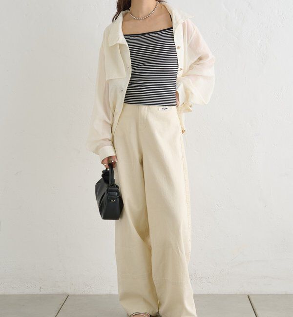  「パット付きバックシャンボーダーキャミソール」|キャミソール|