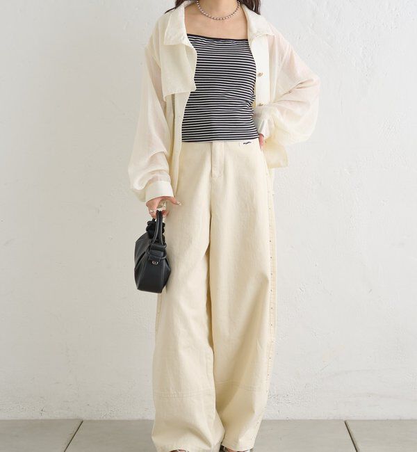  「パット付きバックシャンボーダーキャミソール」|キャミソール|