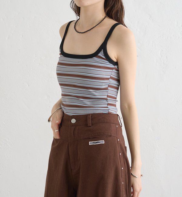  「パット付きマルチボーダーキャミソール」|キャミソール|