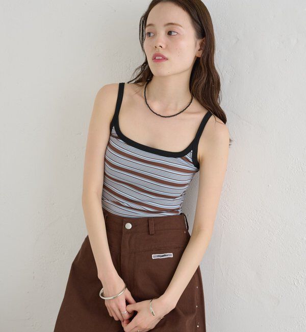  「パット付きマルチボーダーキャミソール」|キャミソール|