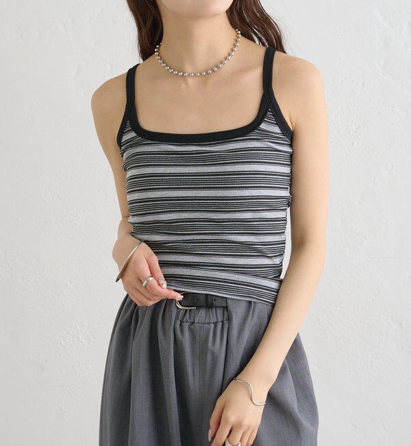  「パット付きマルチボーダーキャミソール」|キャミソール|