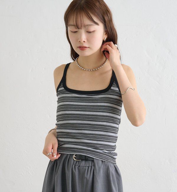  「パット付きマルチボーダーキャミソール」|キャミソール|