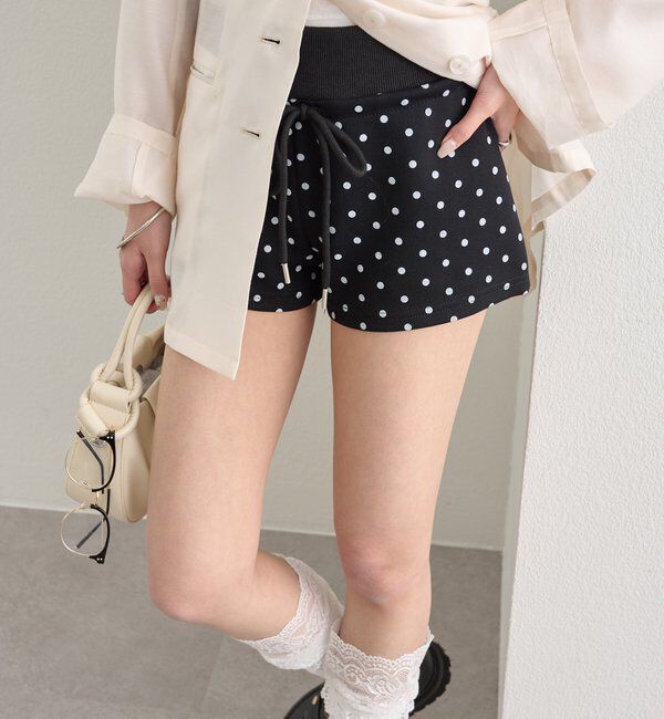 「マイクロドットショートパンツ」|チノ|ブラック