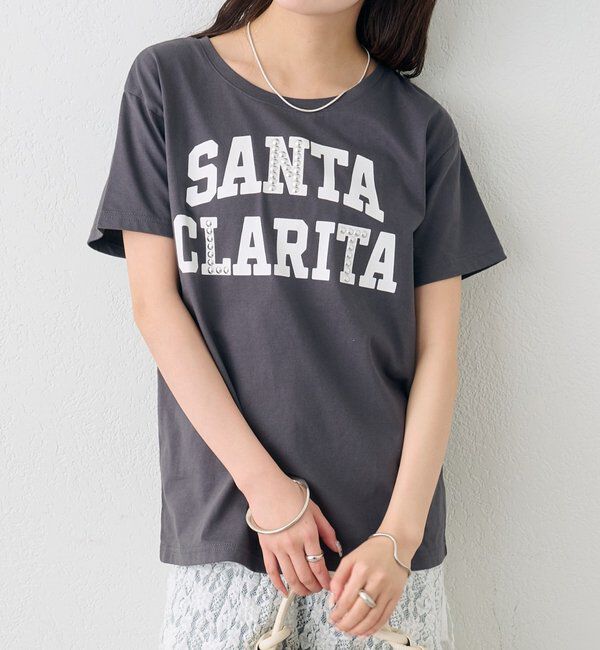 「スタッズロゴカレッジTシャツ」|Tシャツ・カットソー|チャコールグレー