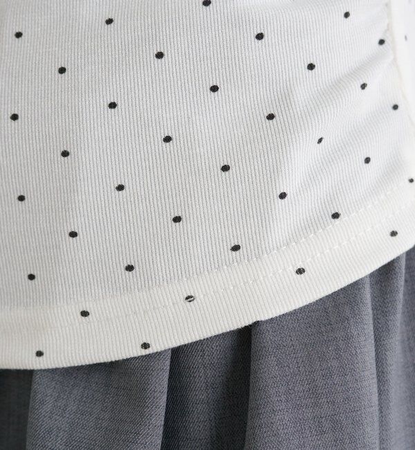  「パット付きサイドギャザードットキャミソール」|キャミソール|