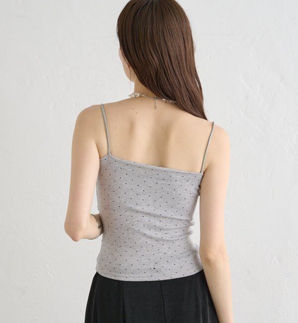  「パット付きサイドギャザードットキャミソール」|キャミソール|