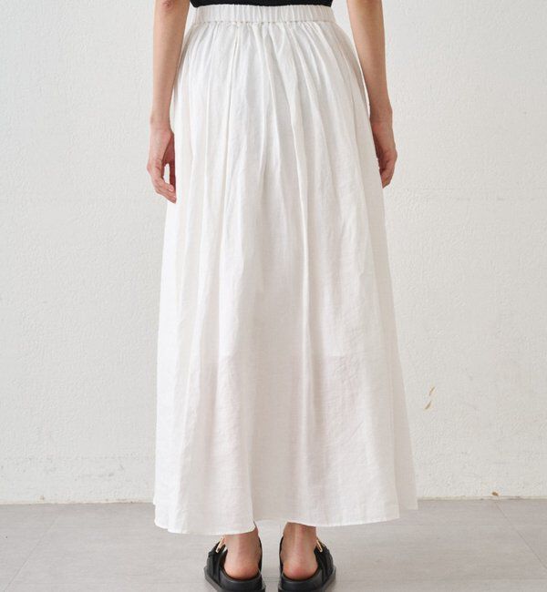  「リネンタックギャザースカート」|スカート|