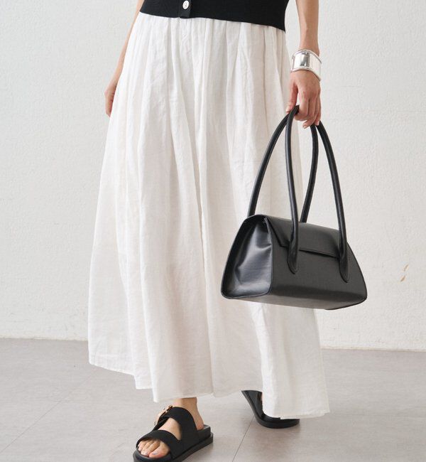  「リネンタックギャザースカート」|スカート|