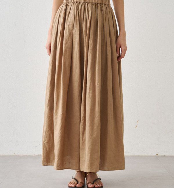  「リネンタックギャザースカート」|スカート|
