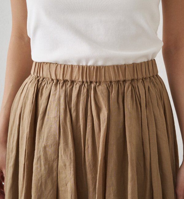  「リネンタックギャザースカート」|スカート|
