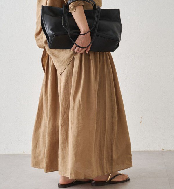  「リネンタックギャザースカート」|スカート|