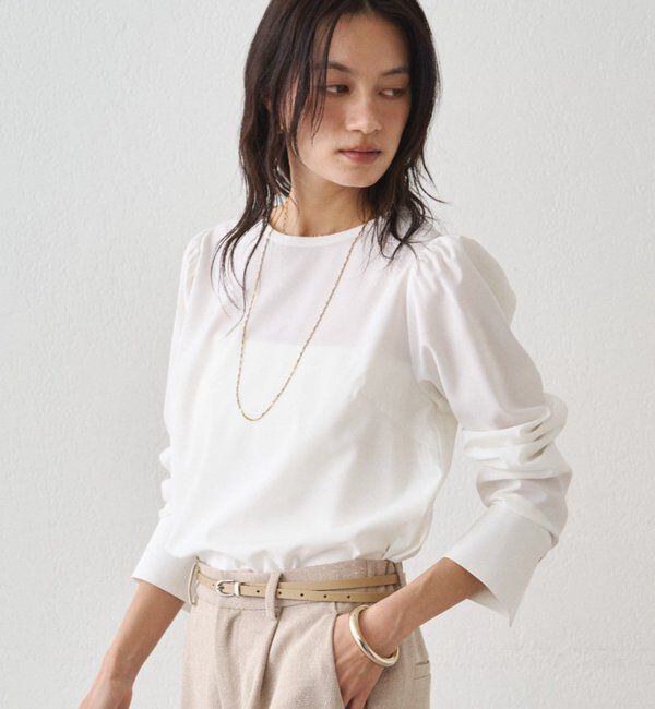  「【Atelier N5/アトリエヌメロサンク】パフスリーブクルーブラウス」|シャツ・ブラウス|