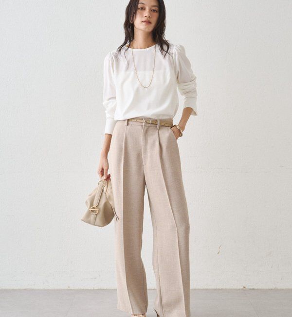  「【Atelier N5/アトリエヌメロサンク】パフスリーブクルーブラウス」|シャツ・ブラウス|