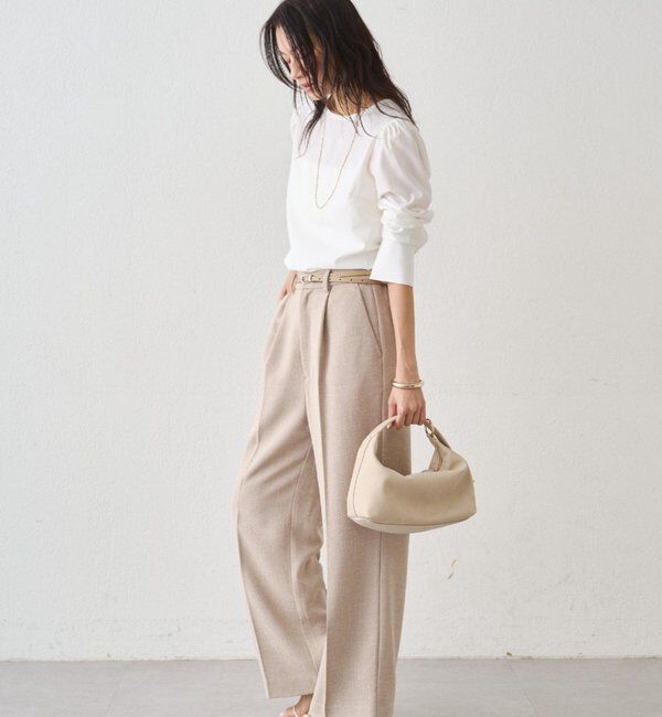  「【Atelier N5/アトリエヌメロサンク】パフスリーブクルーブラウス」|シャツ・ブラウス|