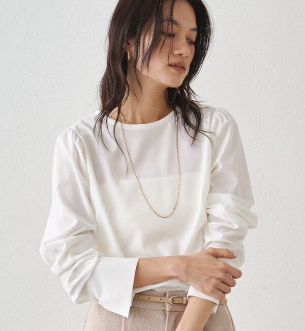  「【Atelier N5/アトリエヌメロサンク】パフスリーブクルーブラウス」|シャツ・ブラウス|