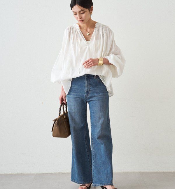  「【INDIA】スキッパーレースブラウス」|シャツ・ブラウス|