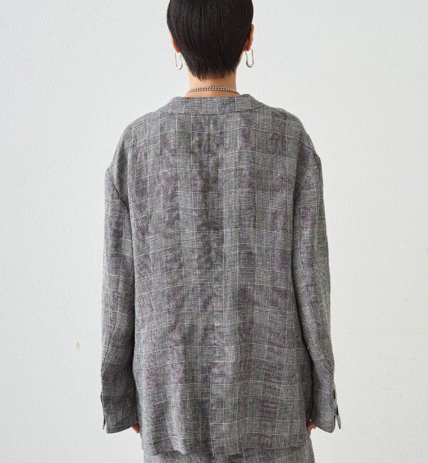  「チェックリネンBIGジャケット」|ベスト・ジレ|
