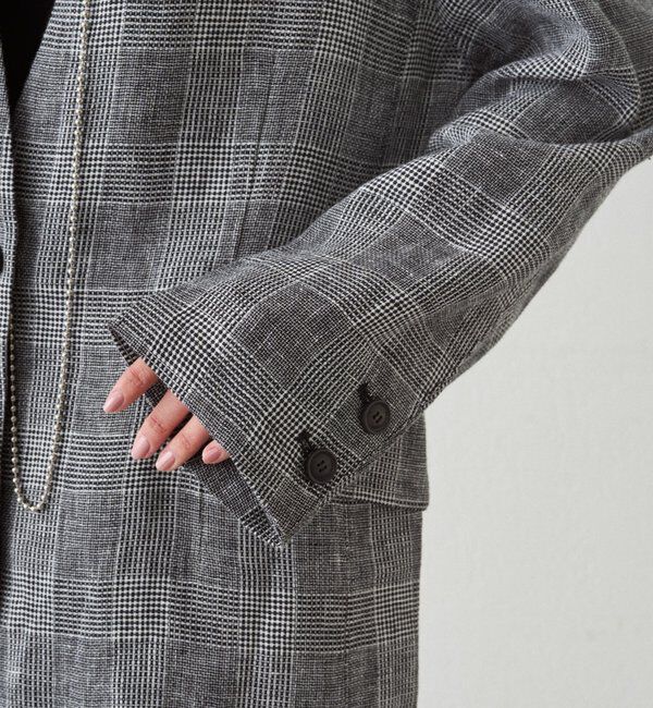  「チェックリネンBIGジャケット」|ベスト・ジレ|