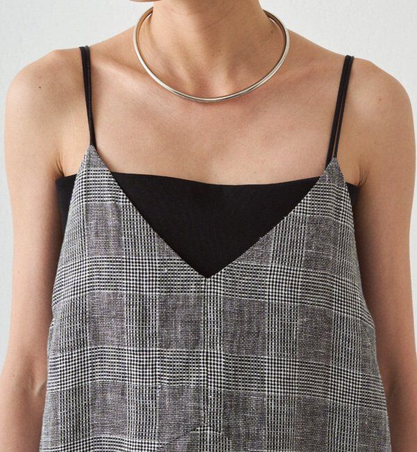 「チェックリネンキャミワンピース」|ワンピース|