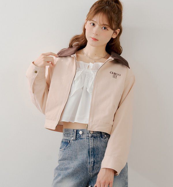  「【セットアップ対応】襟配色ジップジャケット」|その他|