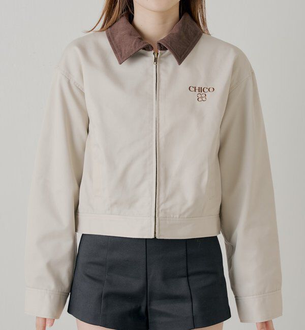  「【セットアップ対応】襟配色ジップジャケット」|その他|