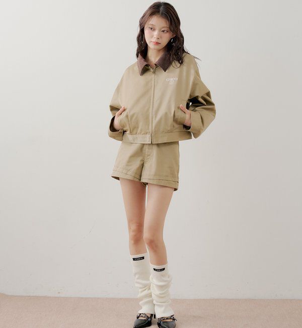  「【セットアップ対応】襟配色ジップジャケット」|その他|