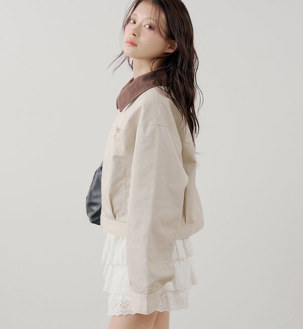  「【セットアップ対応】襟配色ジップジャケット」|その他|