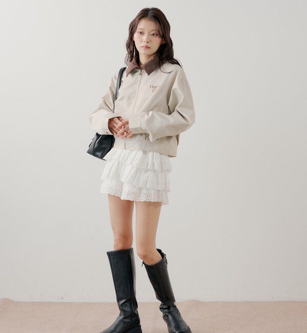  「【セットアップ対応】襟配色ジップジャケット」|その他|