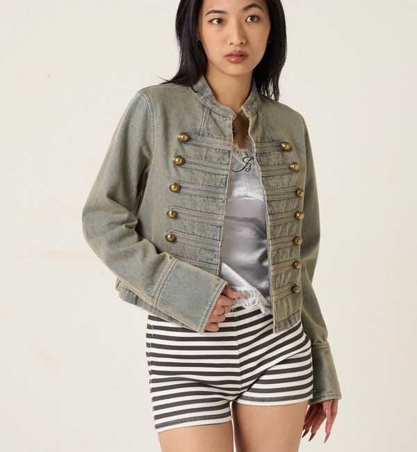  「ナポレオンデニムジャケット」|ブルゾン・スタジャン|