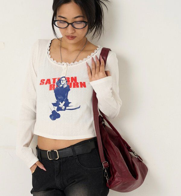  「シャーロットパターンメッシュトップス」|Tシャツ・カットソー|