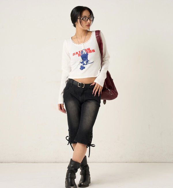  「シャーロットパターンメッシュトップス」|Tシャツ・カットソー|