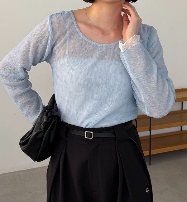  「ワッシャーリバプルオーバー」|Tシャツ・カットソー|ブルー