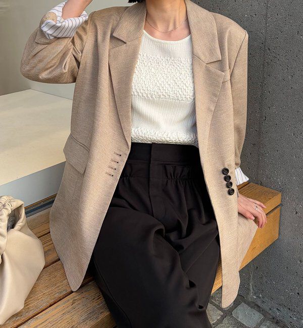  「【サイズ展開あり】〈C.L〉リネンタッチテーラードジャケット」|テーラードジャケット|