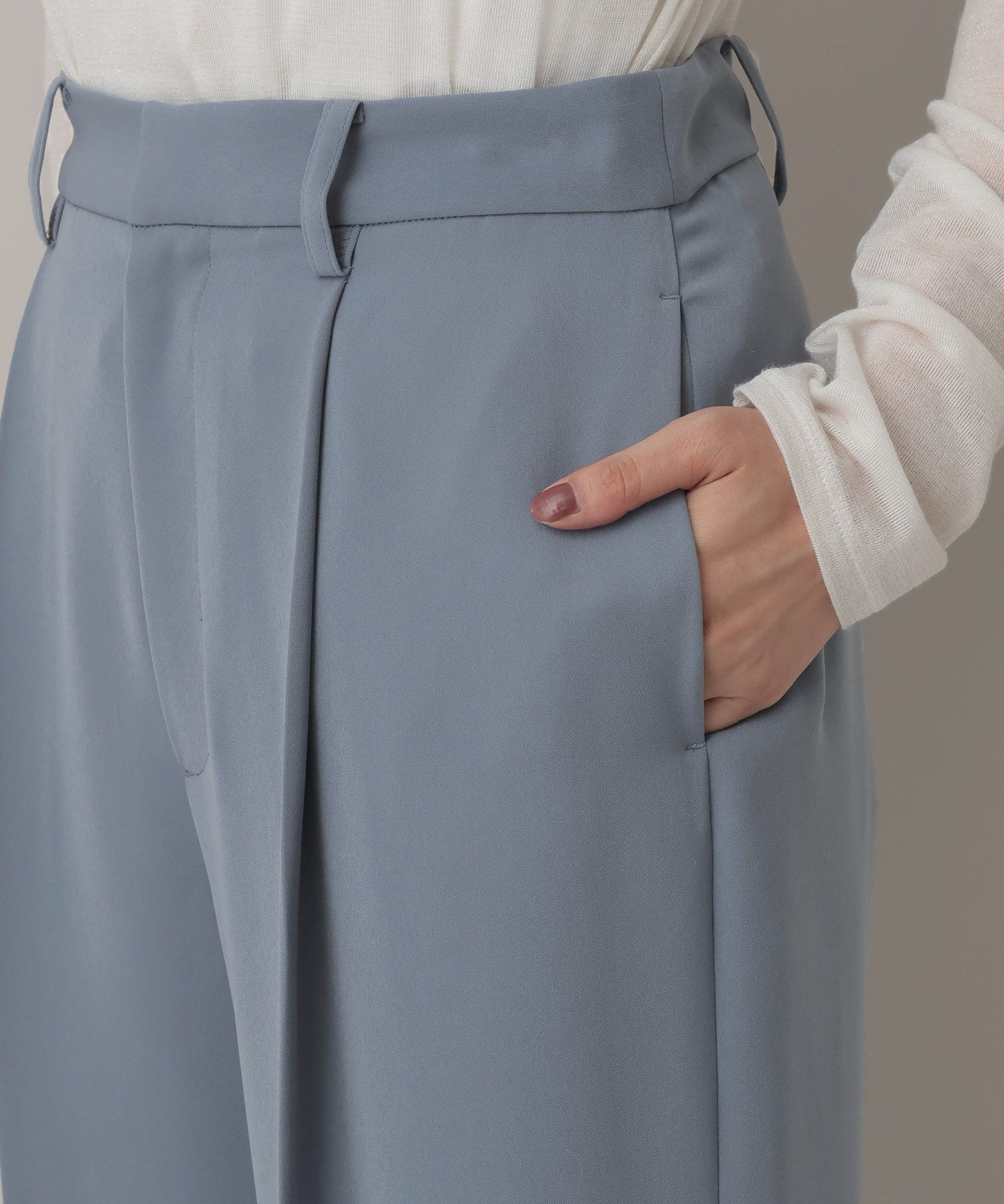 A part by 「サテンタックストレートパンツ」|スラックス|