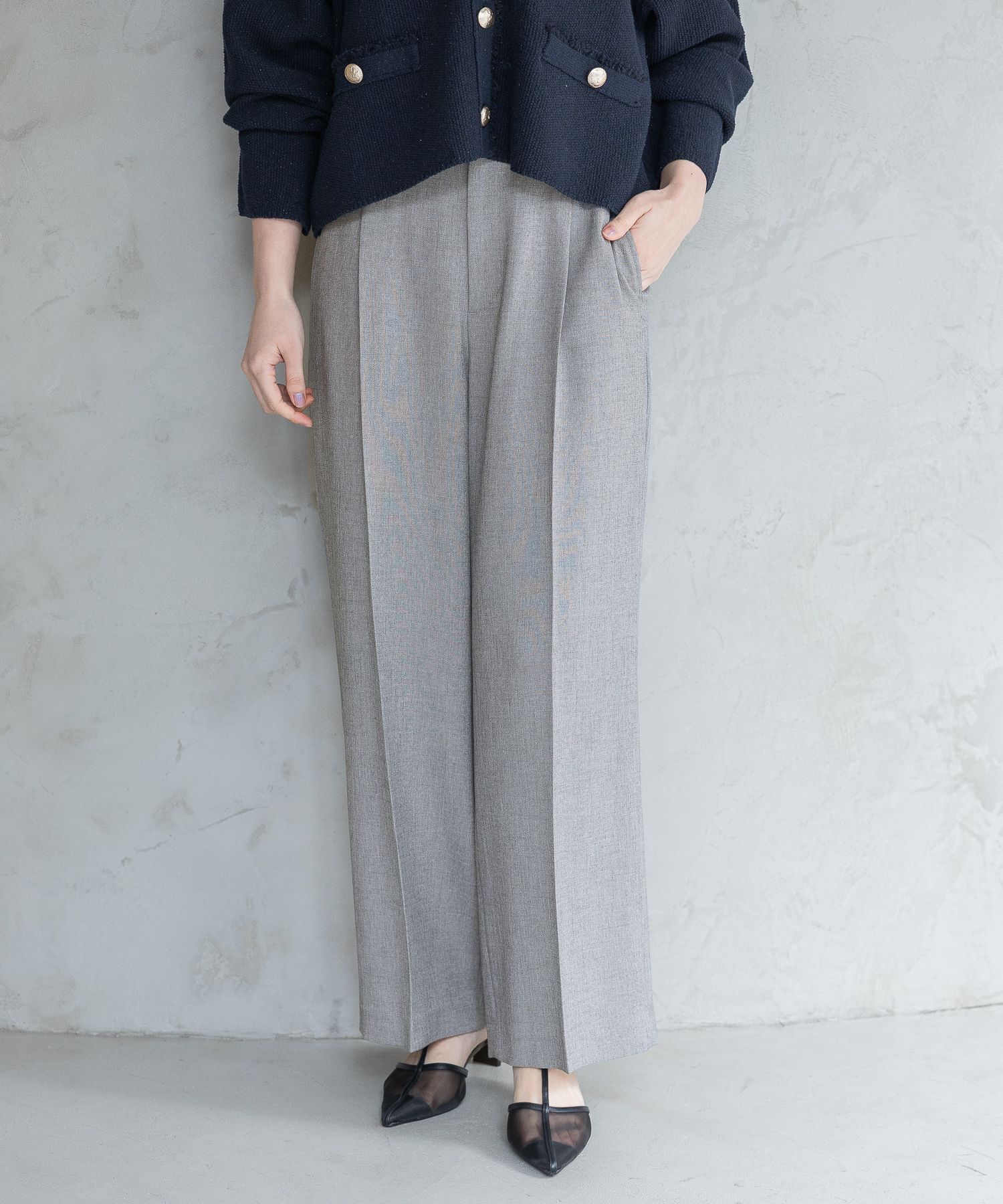 A part by 「【多機能・セットアップ対応可能】リネンライクパンツ」|スラックス|