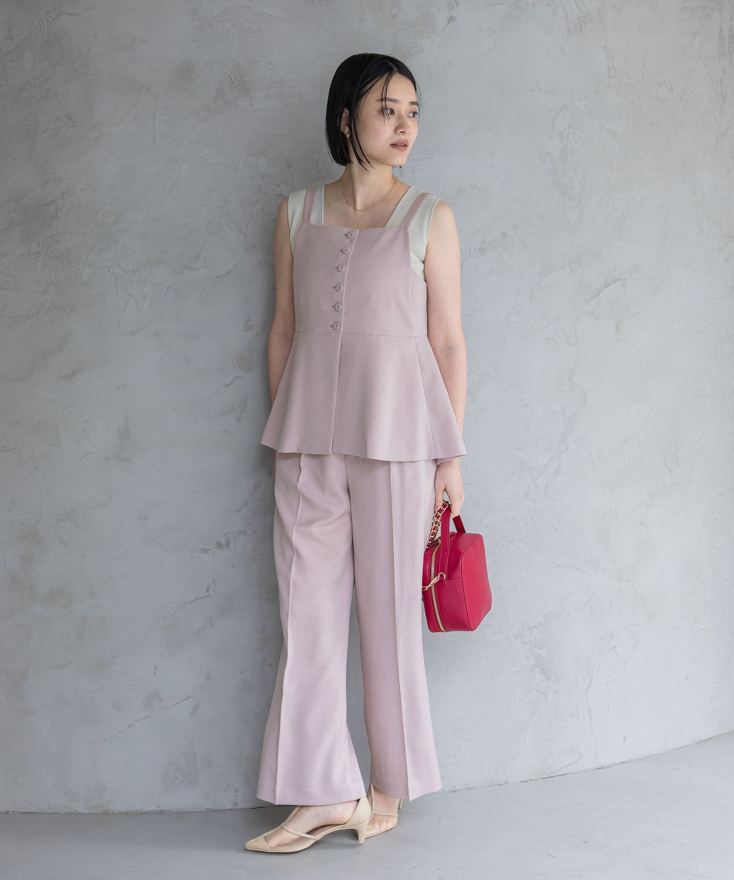 A part by 「【多機能・セットアップ対応可能】リネンライクパンツ」|スラックス|