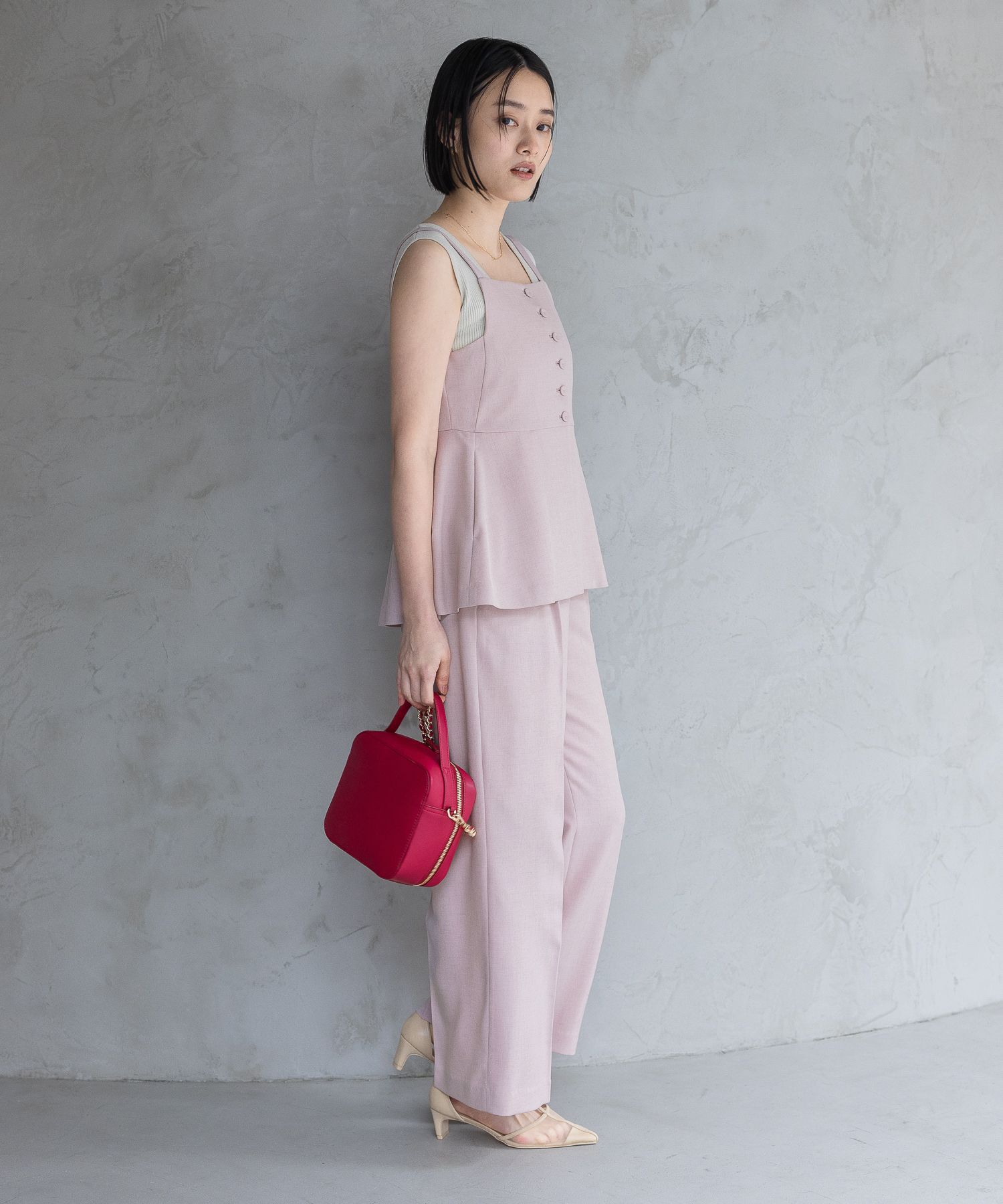 A part by 「【多機能・セットアップ対応可能】リネンライクパンツ」|スラックス|