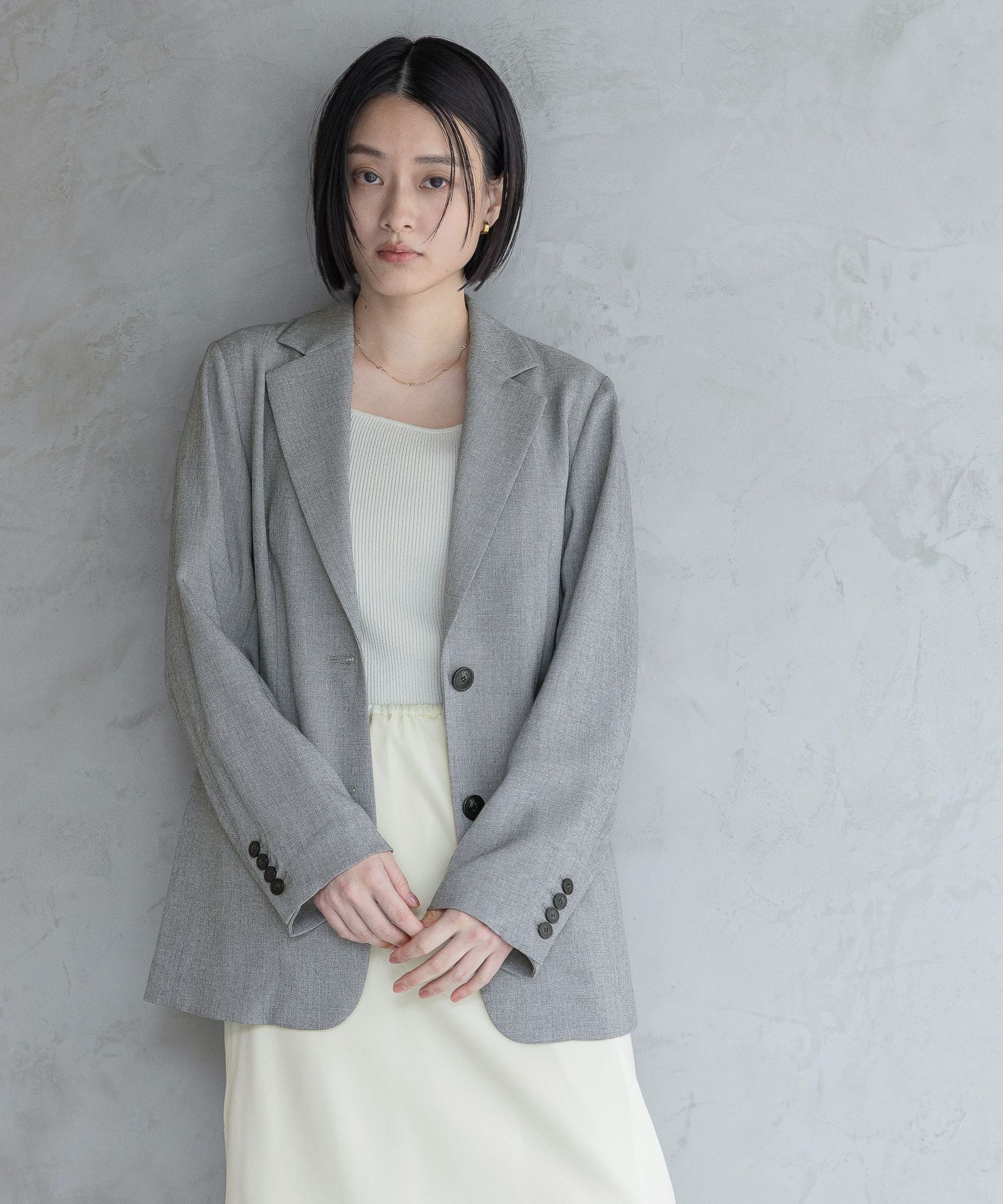 A part by 「【多機能・Sサイズ展開】リネンライクシングルジャケット」|テーラードジャケット|