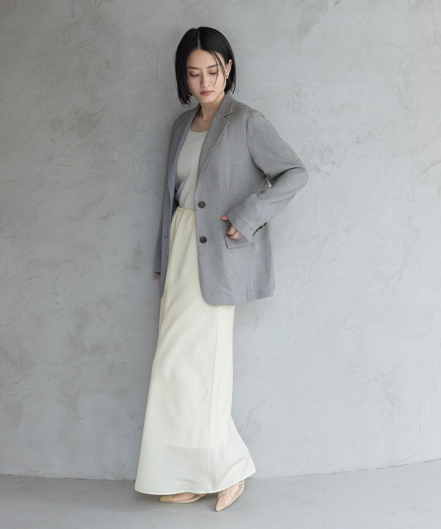 A part by 「【多機能・Sサイズ展開】リネンライクシングルジャケット」|テーラードジャケット|