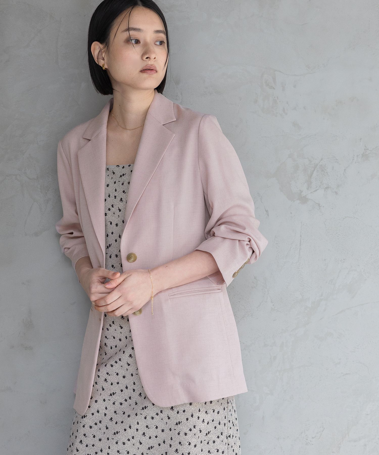 A part by 「【多機能・Sサイズ展開】リネンライクシングルジャケット」|テーラードジャケット|