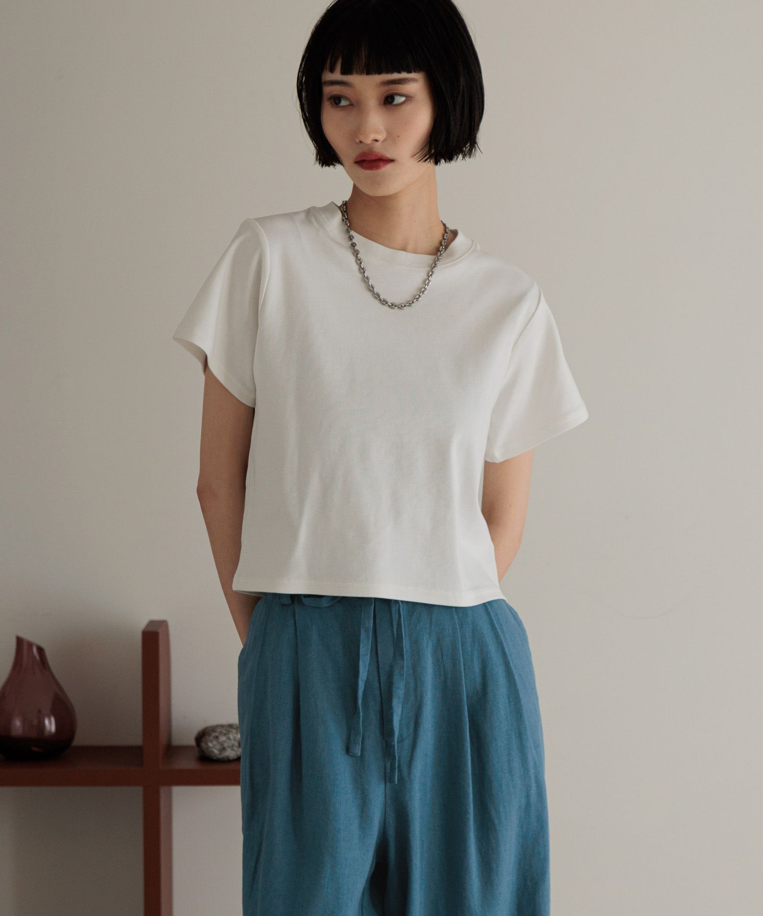 LOWRYS FARM「フライスチビＴシャツＳＳ 111954」|Tシャツ・カットソー|ホワイト５