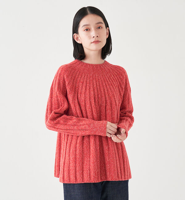 collex「ミックスヤーンニットプルオーバー」|ニット・セーター|レッド系その他1