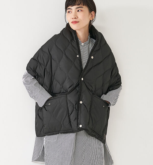 collex「【TAION】 ミリタリー リバーシブル ダウンストール」|マフラー|ブラック