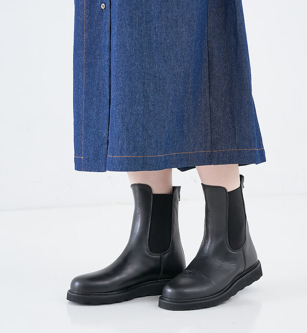 collex「【VINILO】 バックジップ サイドゴアブーツ」|ショートブーツ|