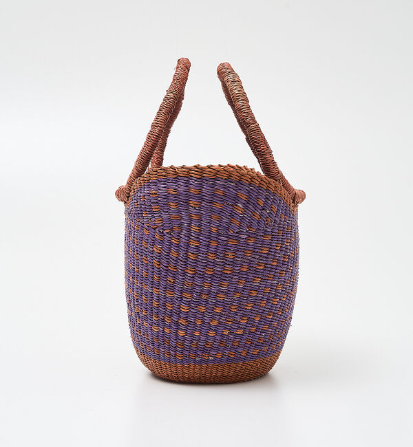 collex「ニャリガバスケット ニケチェック S ライラック」|かごバッグ|