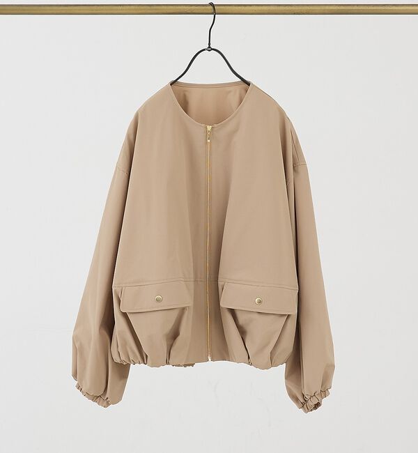 collex「2WAYボリュームスリーブジップアップブルゾン」|ブルゾン・スタジャン|ブラウン