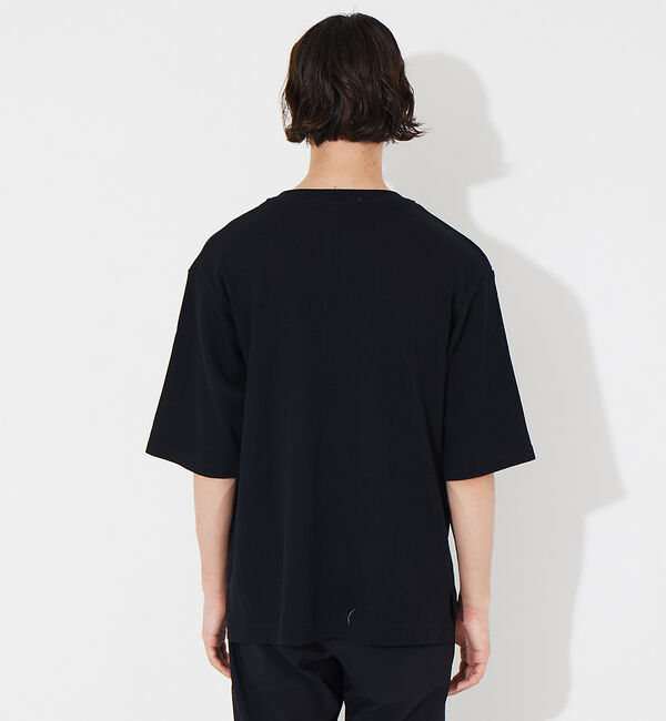 ABAHOUSE「オーガニックコットン ワッフル ハーフジップ 変形 Tシャツ」|Tシャツ・カットソー|