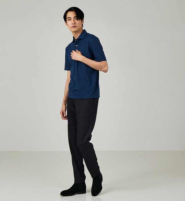 ABAHOUSE「【FLEX COOL】接触冷感 アイスピケ ストレッチ ポロシャツ」|ポロシャツ|