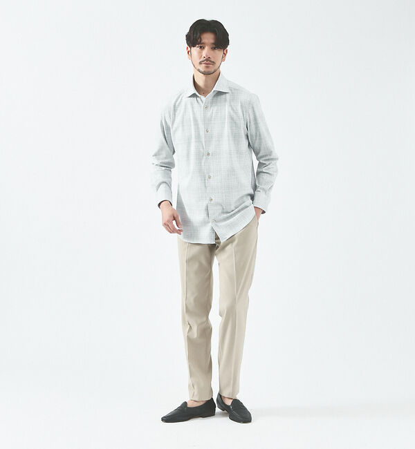 ABAHOUSE「【FLEX SHIRTS】接触冷感 スラブチェック 長袖シャツ」|シャツ・ブラウス|