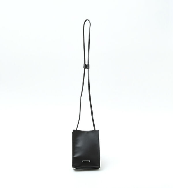 ABAHOUSE「【AH ABAHOUSE】エコレザー スクエア ミニショルダー バッグ / ポシ」|ショルダー・メッセンジャー|ブラック